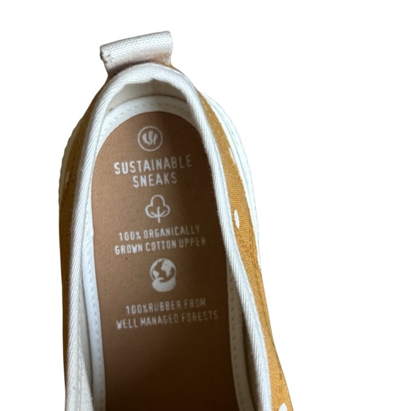 New Fat Face Mustard Polka Sneakers Size 9 Comfort 100%organic cotton - Picture 6 of 7